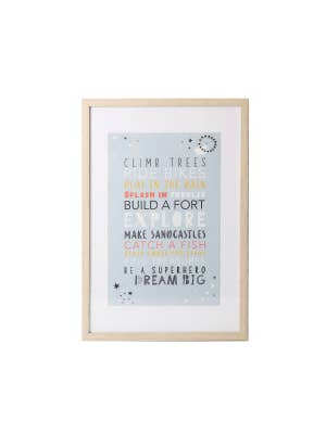 Baby Blue Framed Glass Print 43x63