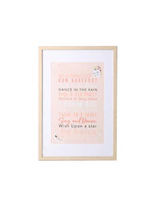 Baby Pink Framed Glass Print 43x63