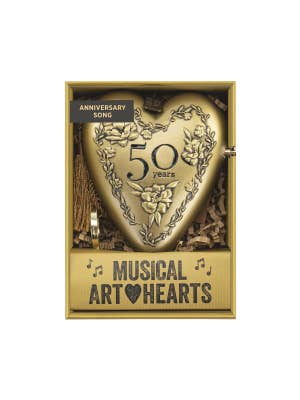 Demdaco 50th Anniversary Gold Musical Art Hearts