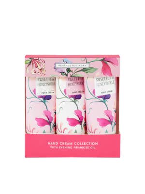 Heathcote & Ivory Sweet Pea & Honeysuckle Hand Cream Trio