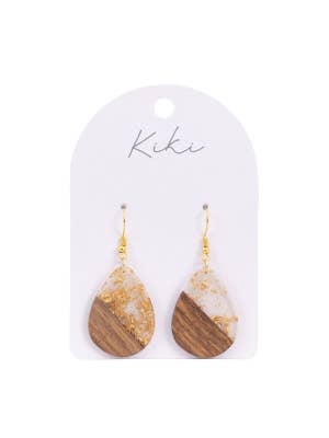 KiKi Gold Foil Tear Drops Earrings