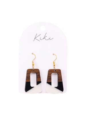 KiKi Geo Wood Rectangles Earrings