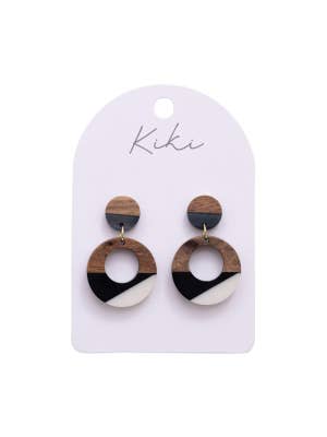KiKi Geo Wood Circles Earrings