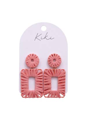 KiKi Pink Rectangles Earrings