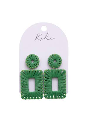 KiKi Green Rectangles Earrings