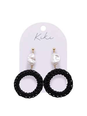 KiKi Pearl Black Rounds Earrings