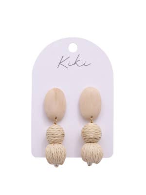 KiKi Raw Wood Drops Earrings