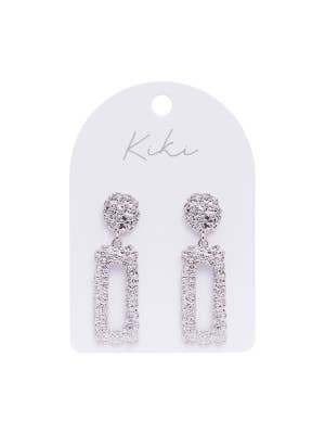 KiKi Luxe Silver Rectangle Earrings
