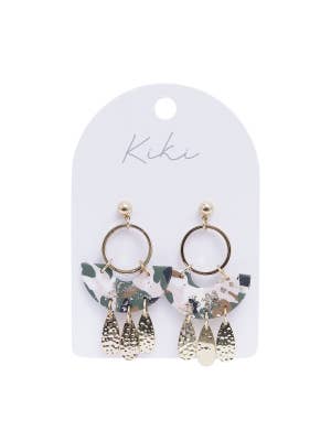 KiKi Green Terrazzo Teardrop Earrings