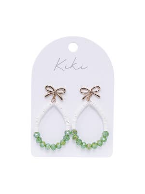 KiKi Green Bow Teardrop Earrings