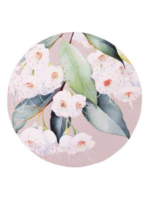 Native Blooms White Floral Ceramic Coaster