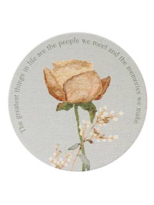 Rustic Meadow Rose Ceramic Coaster