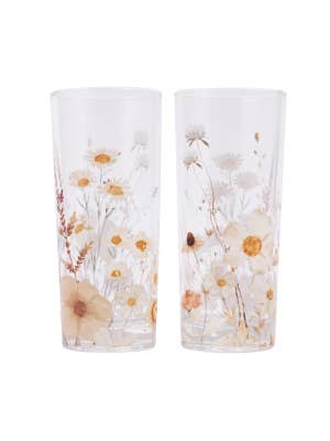 Rustic Meadow Set of 2 Hi-Ball Glasses