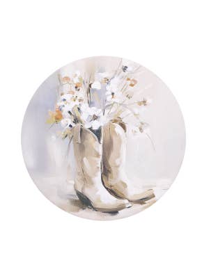 Saddle & Bloom Floral Boots Ceramic Coaster
