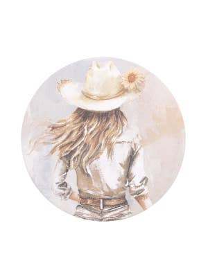 Saddle & Bloom Cowgirl Floral Ceramic Coaster