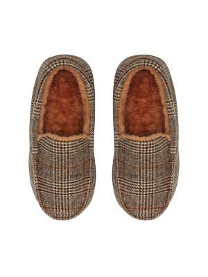 SnuggUps Men's Moccasin Brown Plaid