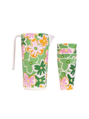 Summer Pop Bamboo Melamine Cup & Jug Set