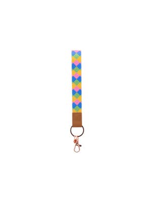 Teacher Diamond Fabric Wristlet Keychain