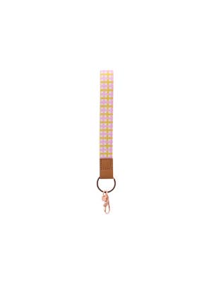 Teacher Plaid Fabric Wristlet Keychain
