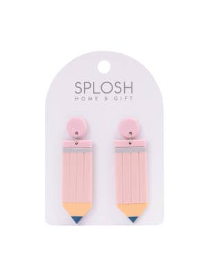 Teacher Pink Pencil Earrings