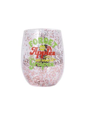 Teacher Grapes Glitter Wine Glass