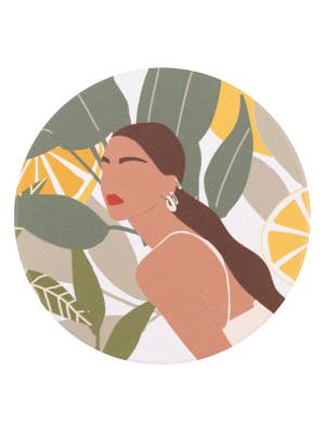 Tuscan Sun Green Goddess Ceramic Coaster