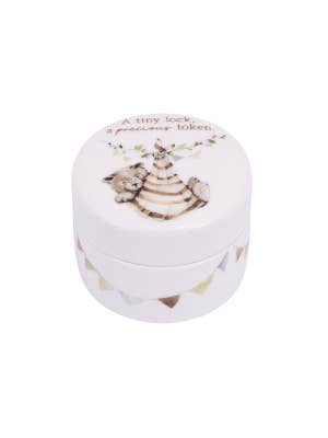 Tiny Wonders First Curl Ceramic Keepsake Box