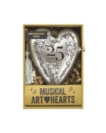 Demdaco 25th Anniversary Silver Musical Art Hearts