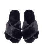 SnuggUps Women's Cross Open Toe Black