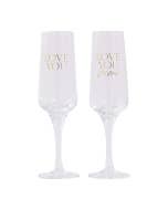 Wedding Love You Wine Glass Set