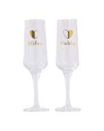 Wedding Wifey & Hubby Wine Glass Set